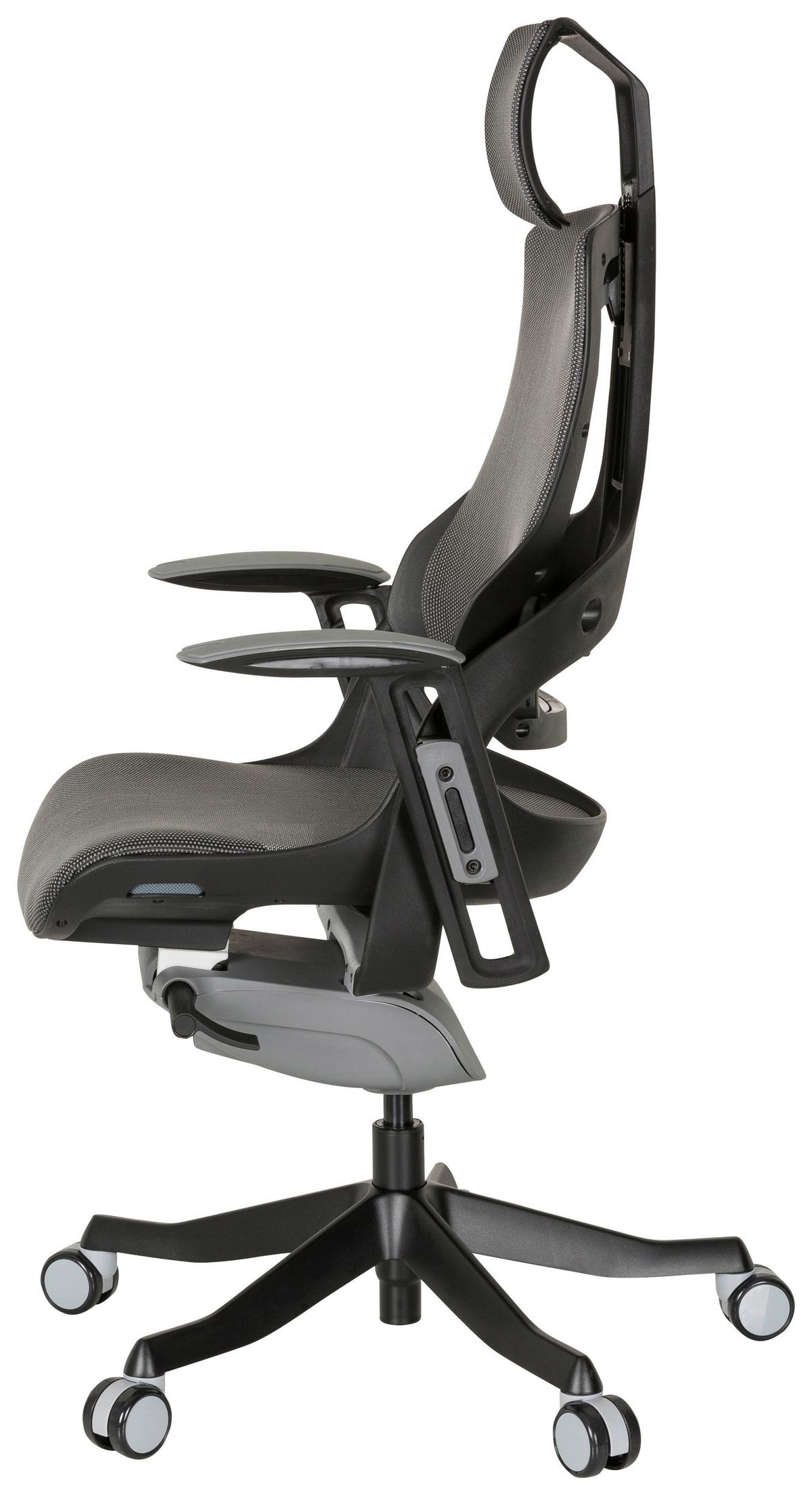 Drehstuhl Spektre Black Höhenverstellbar Grau/schwarz - Schwarz/Grau, MODERN, Kunststoff/Textil (67/116/54cm) - MID.YOU