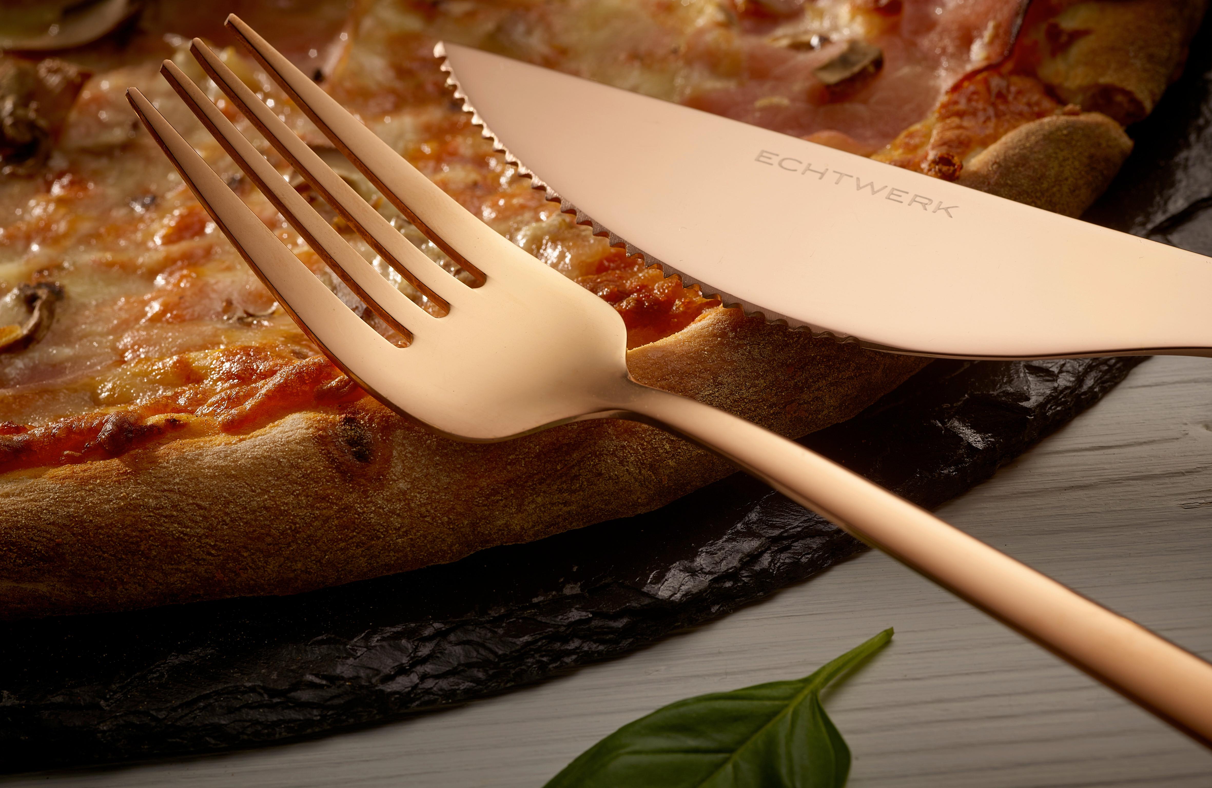 Pizzabesteckset 8-Teilig für 4 Personen - Kupferfarben, Basics, Metall (23cm) - Echtwerk