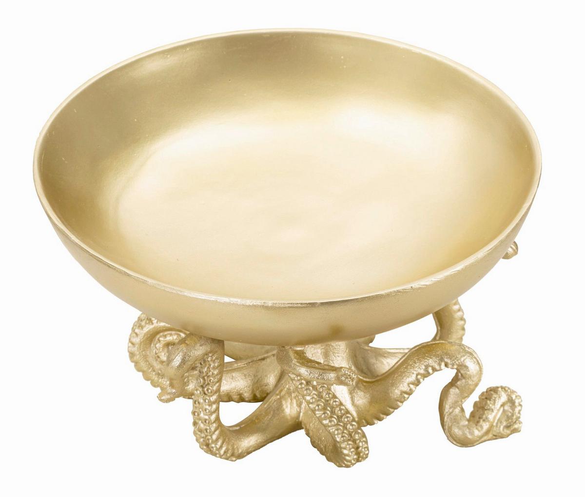Skulptur Octopus Tray Goldfarben, B: 30 cm - Goldfarben, Basics, Kunststoff (30/18/30cm)