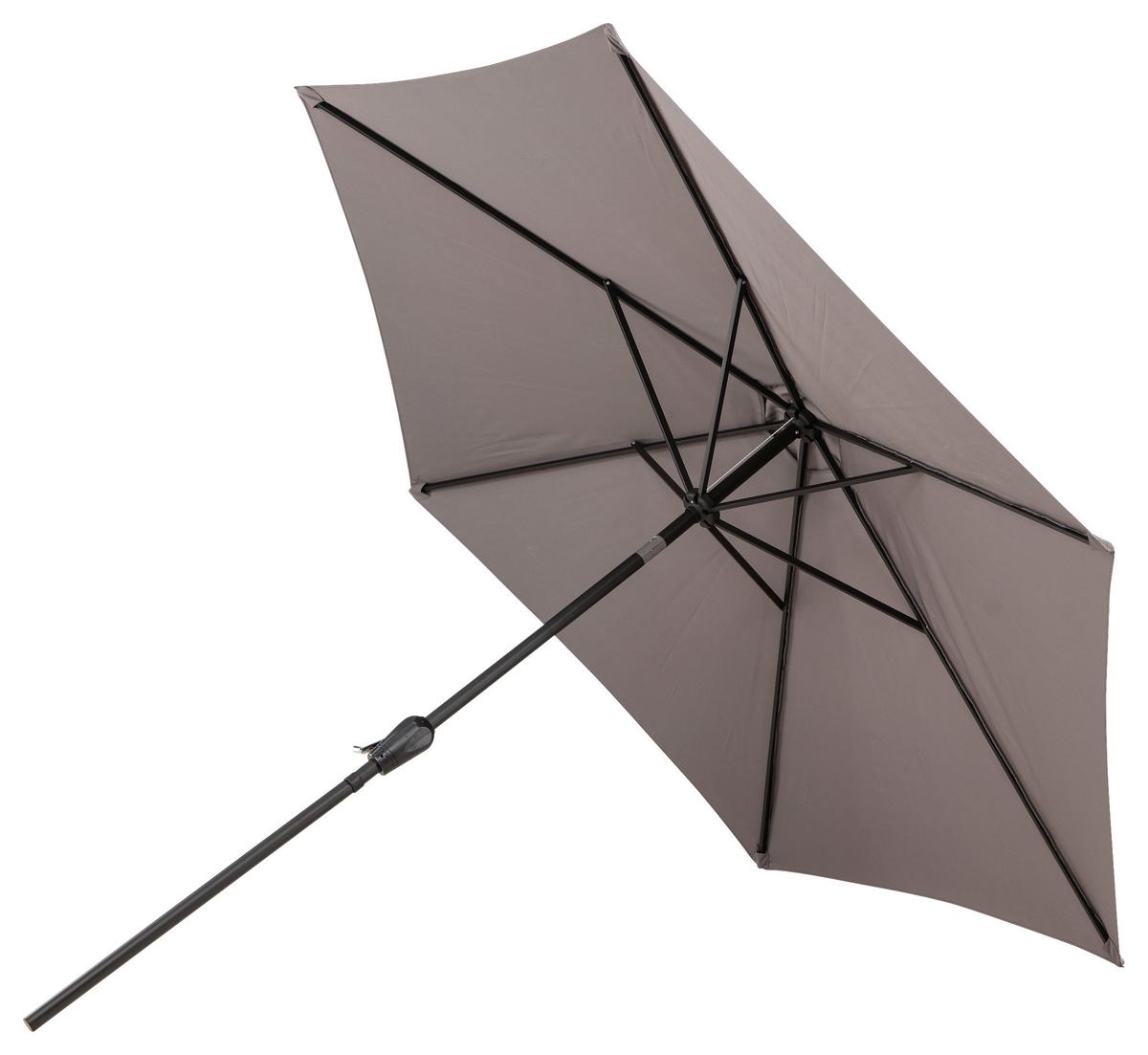 Sonnenschirm Leeds DM: 300cm H: 243cm Grau - Grau, KONVENTIONELL, Textil/Metall (300/300cm) - Gardenson