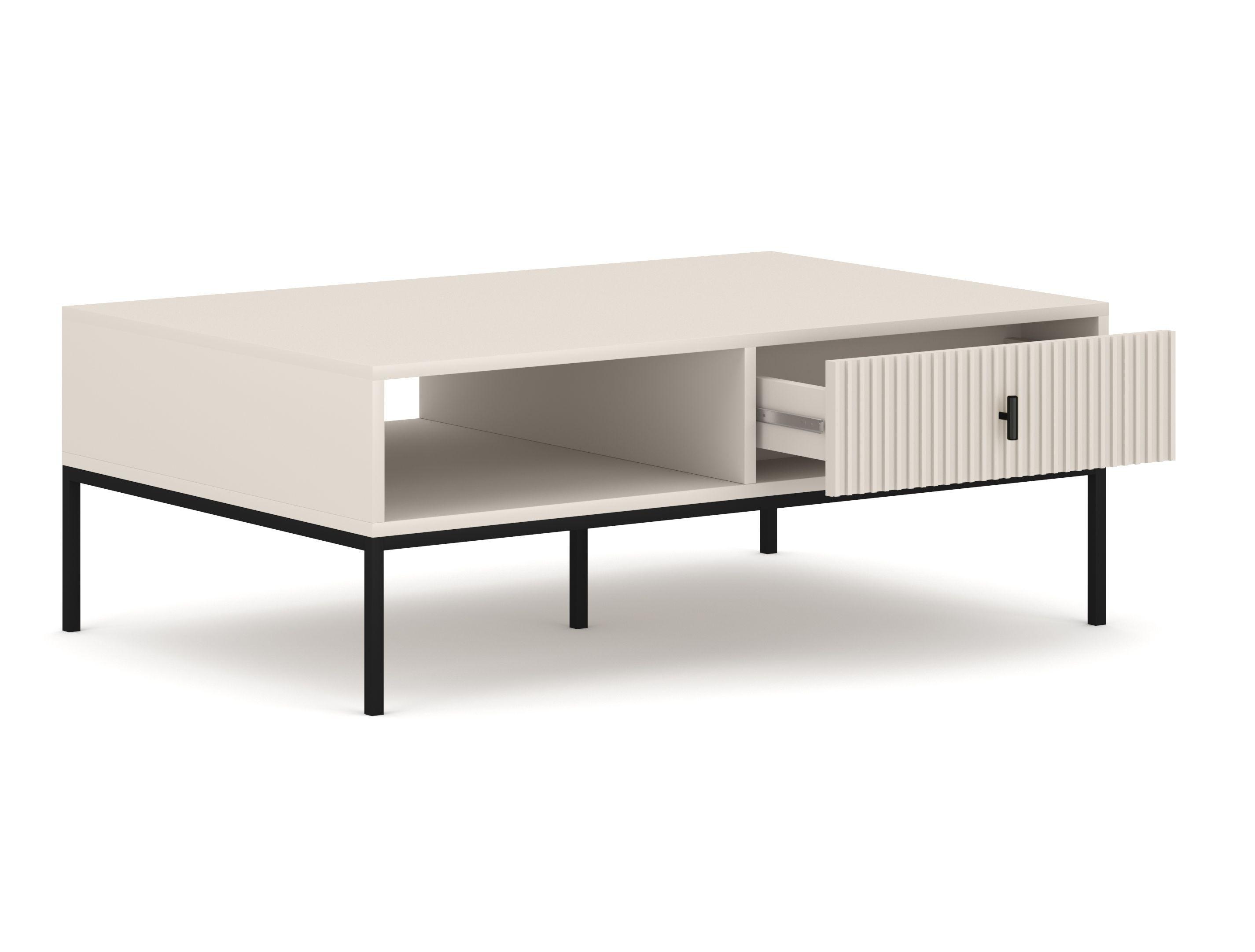 Konferenční stolek, kašmírový, š: 104,2 cm - černá/kašmírová, Design, kov/kompozitní dřevo (104,2/39,9/68cm) - P & B
