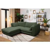 Ecksofa Vivaldi Grün S: 201x240 cm - Schwarz/Grün, Design, Textil (201/240cm) - MID.YOU