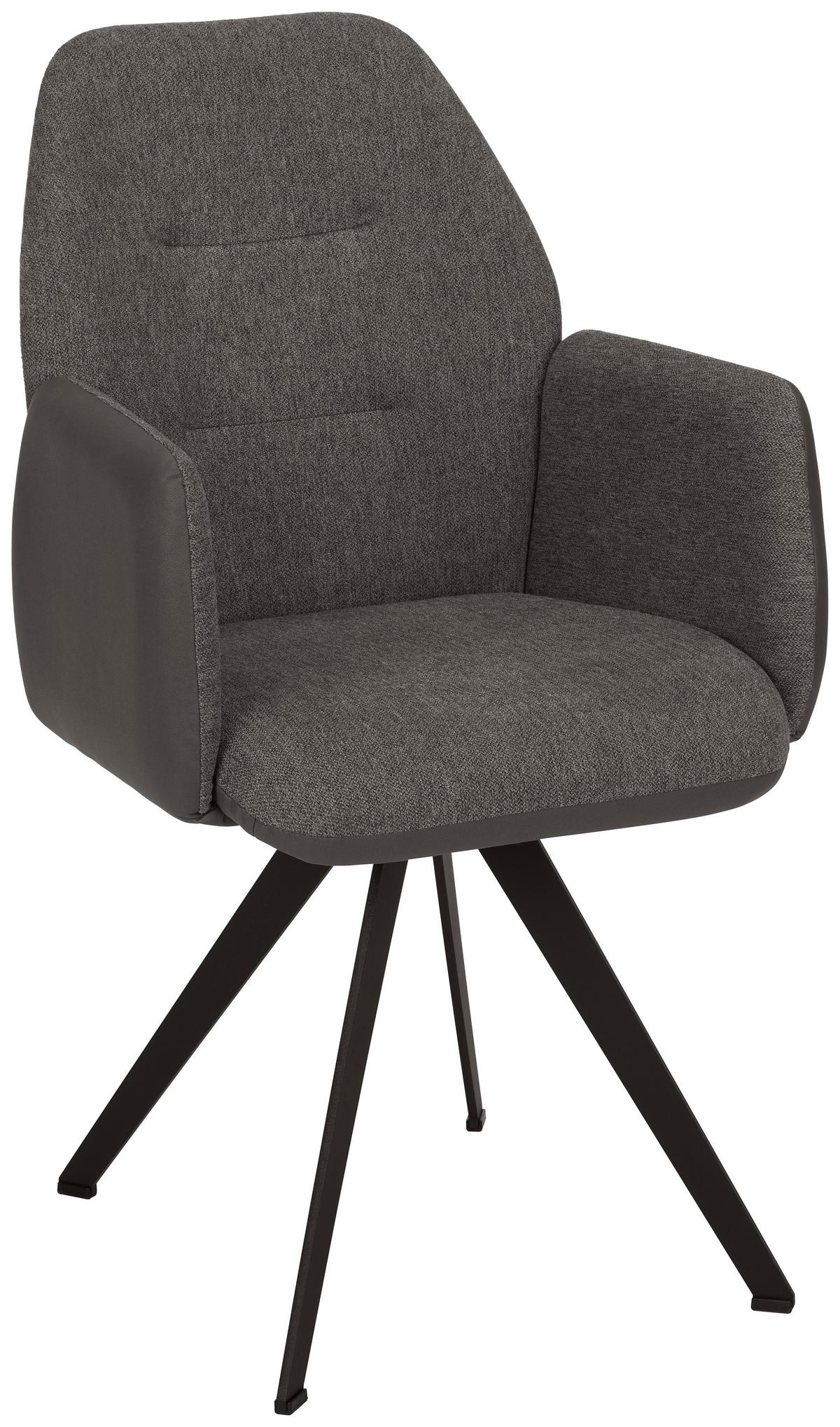 ŽIDLE S PODRUČKAMI STORM - šedá/černá, Moderní, kov/textil (57/96,5/63cm) - Premium Living