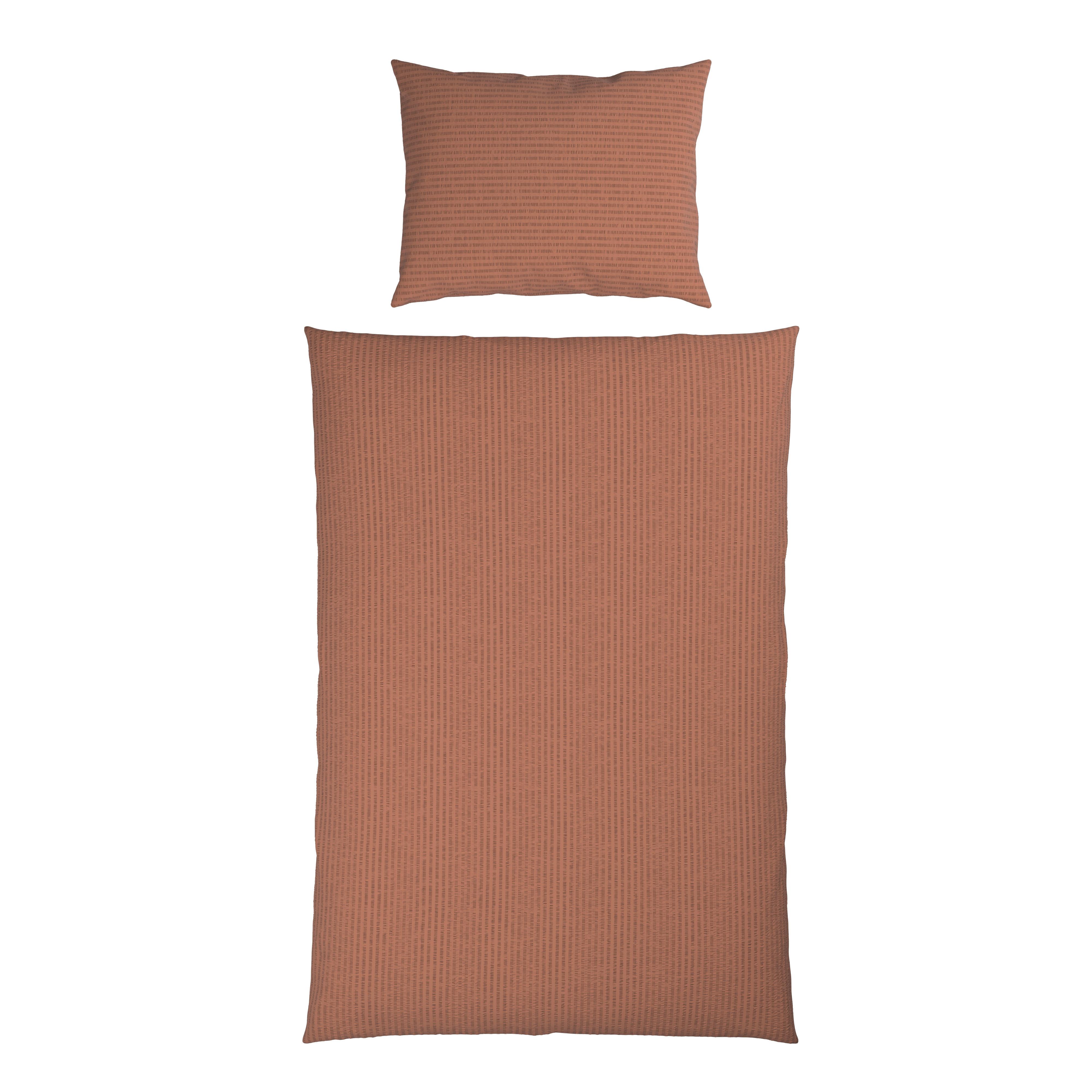 Bettwäsche 140x200 cm Leila Polyester Mokka - Mokka, KONVENTIONELL, Textil - Ondega