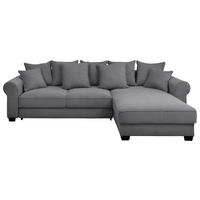 Ecksofa Maureen Dunkelgrau S:318x197cm - Dunkelgrau/Schwarz, KONVENTIONELL, Textil (318/197cm) - MID.YOU
