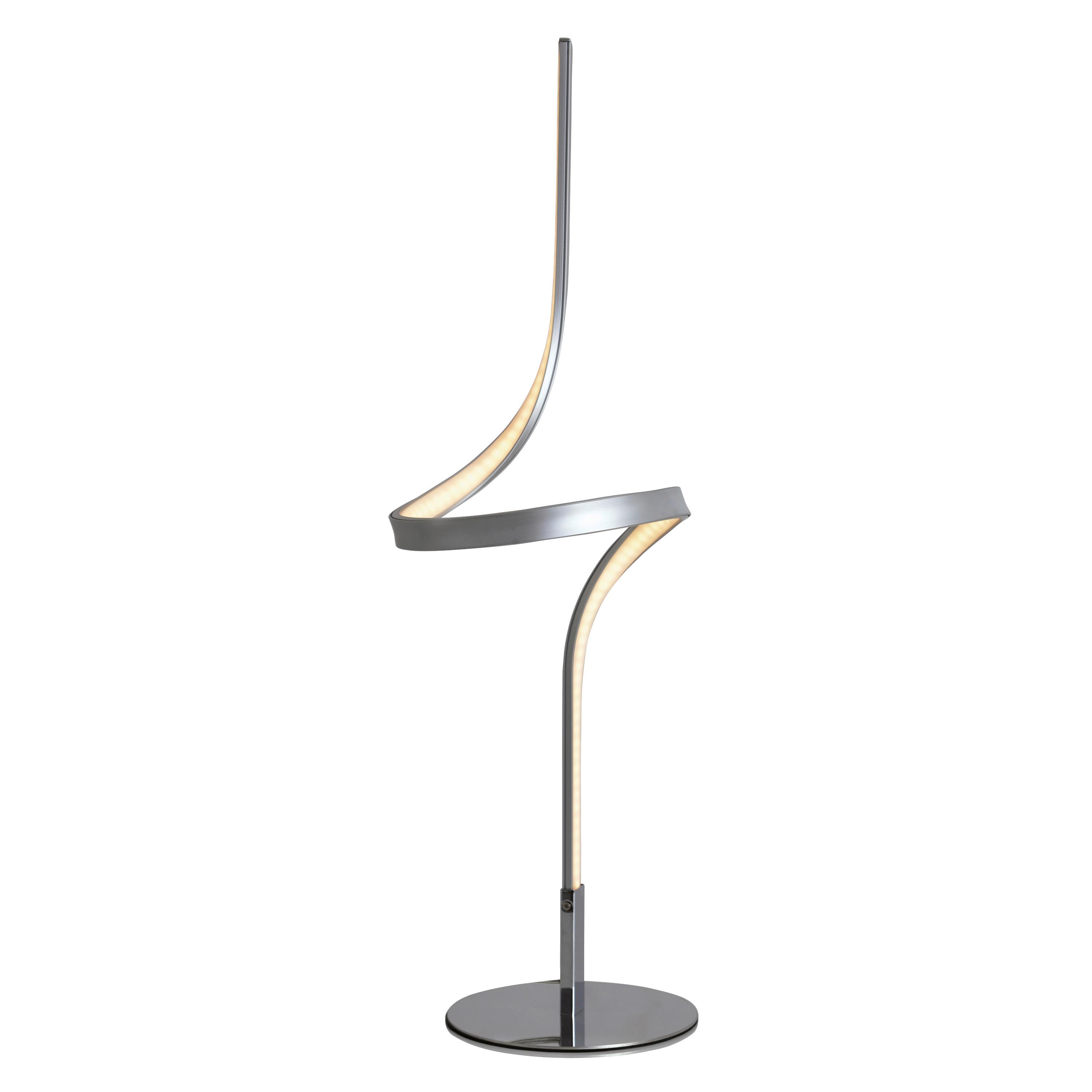 LED-Tischlampe Loop Line Silberfarben - Silberfarben, LIFESTYLE, Metall (16/63cm) - Näve