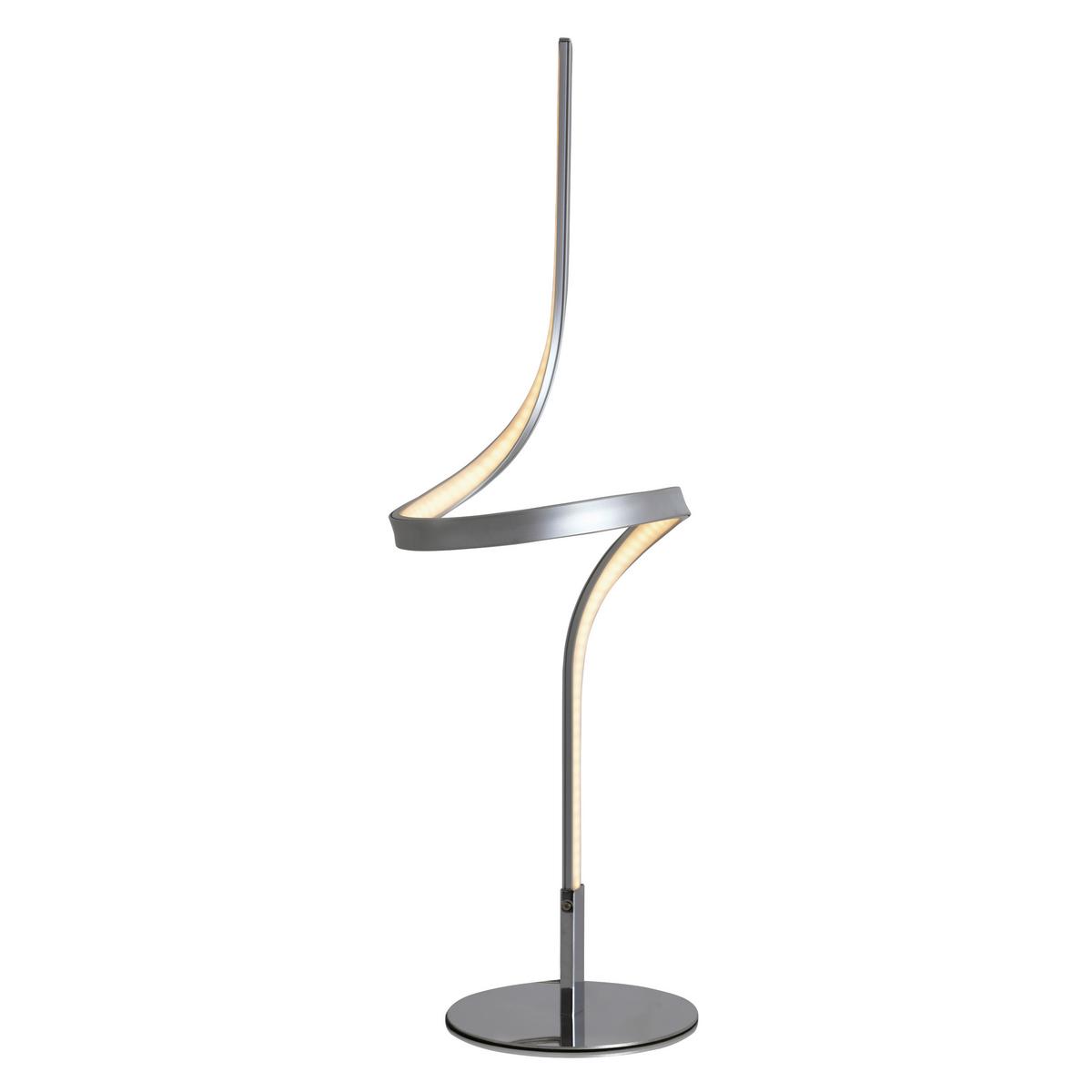 LED-Tischlampe Loop Line Silberfarben - Silberfarben, LIFESTYLE, Metall (16/63cm) - Näve