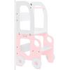 Kombihochstuhl Car Step Stool Weiss/Pink - Pink/Weiß, Basics, Holz (38/90/40cm)