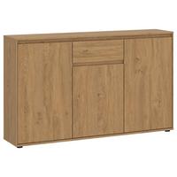 Kommode Calzado Steineiche B: 137cm - Eichefarben/Schwarz, MODERN, Holzwerkstoff (137/85/35cm)