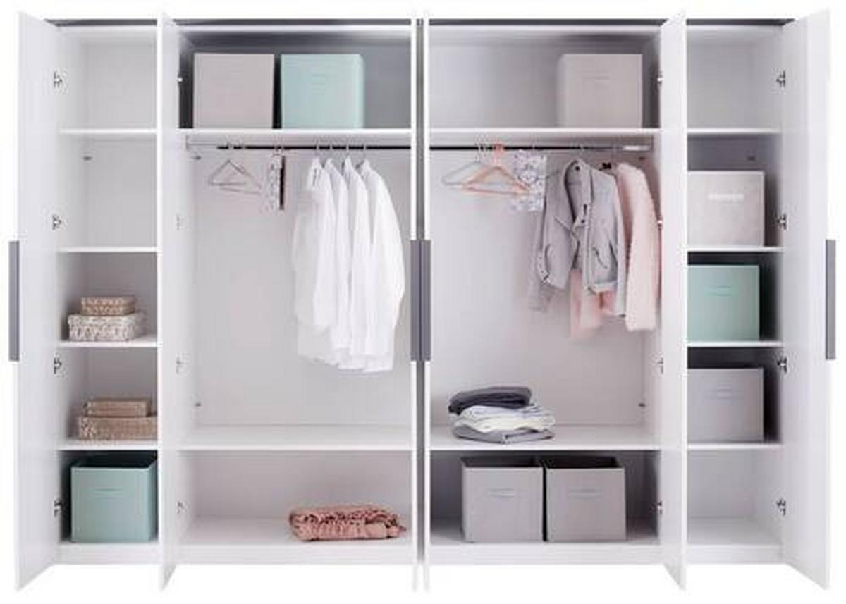 Drehtürenschrank 294 cm Lucca Weiß - Weiß, MODERN, Holzwerkstoff (299/222/60.1cm)