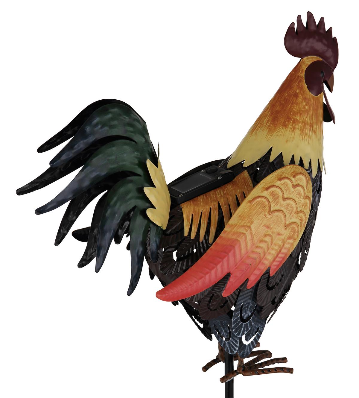 Solarleuchte 3000k, Warmweiß - Gelb/Schwarz, Design, Metall (28,5/13/100cm) - Globo