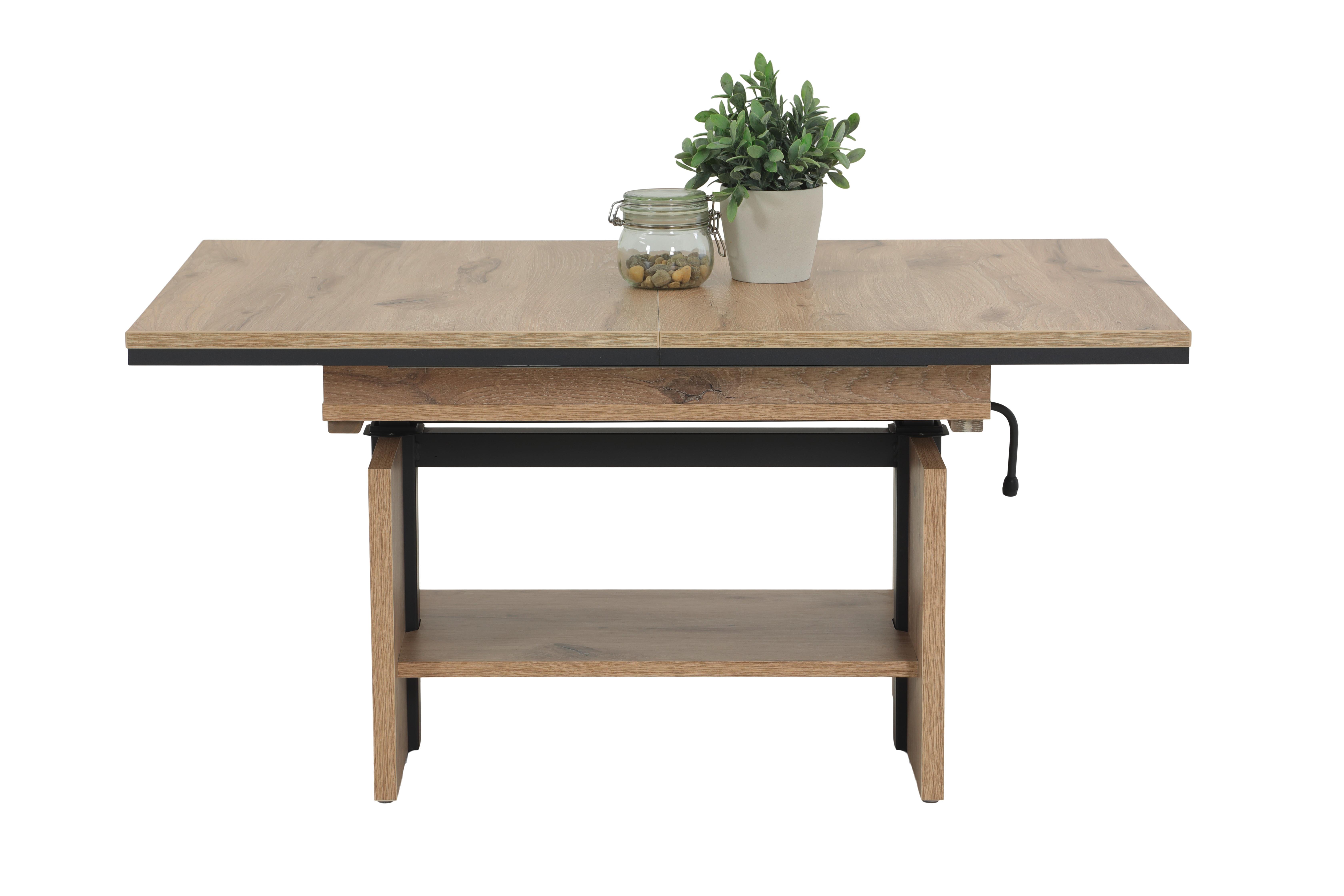 Couchtischset Ingo Eiche Dekor L: 110-150 cm - Eichefarben, Design, Holzwerkstoff (110-150/70/53-72cm) - Livetastic
