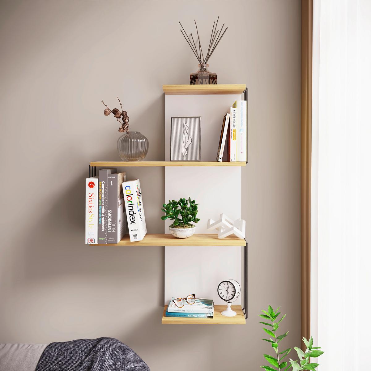 Wandboard Dolira Weiß/Eichefarben B: 68 cm - Eichefarben/Weiß, Design, Holzwerkstoff (68/98/19cm) - Livetastic