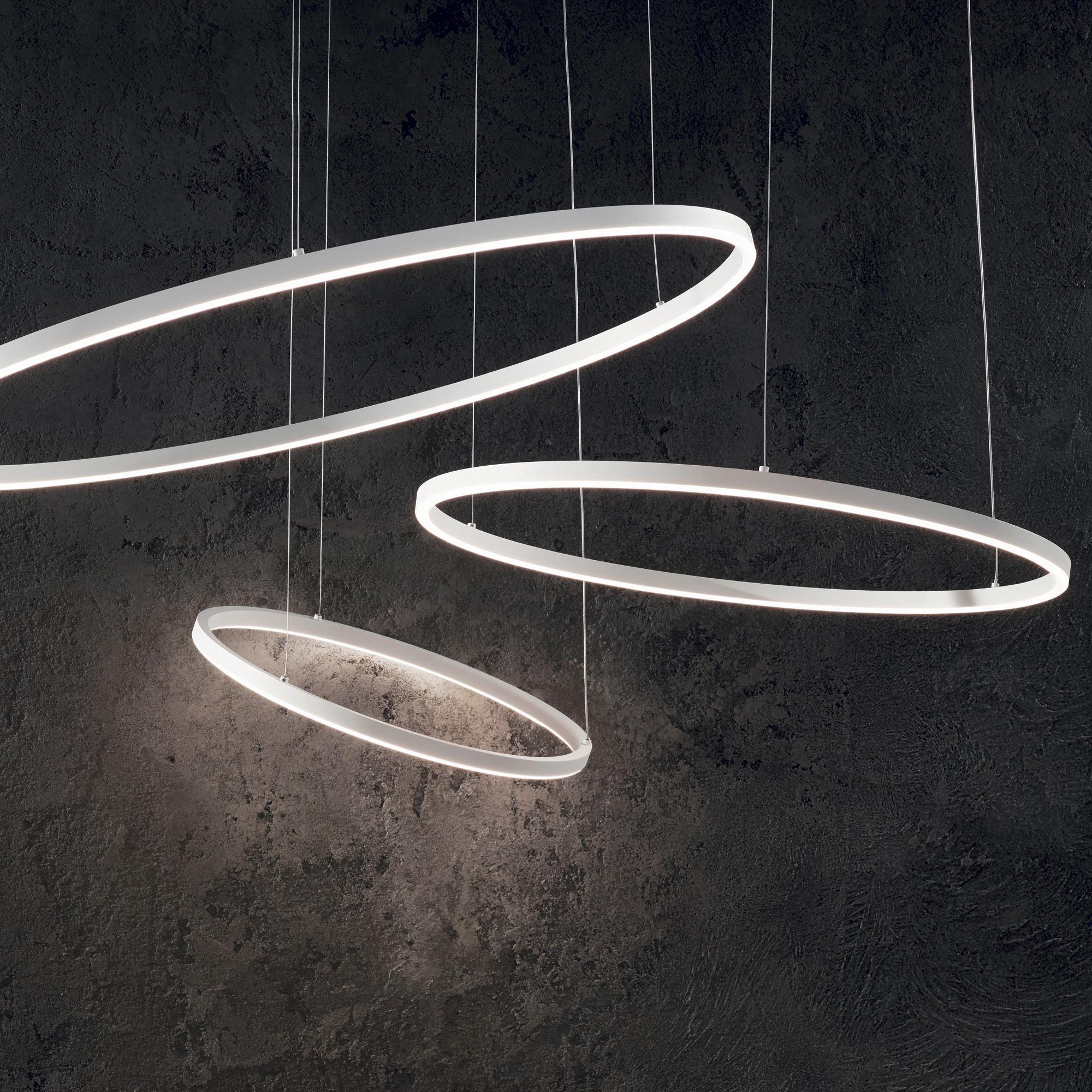 LED-Hängeleuchte Oracle Slim Weiß D: 70 cm - Weiß, Design, Kunststoff/Metall (70/27,5/202,5cm) - Ideal Lux
