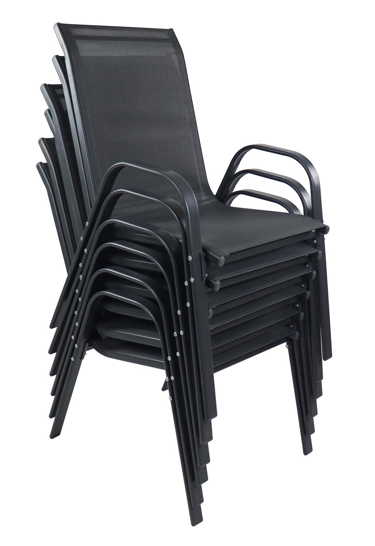 Gartenstuhl-set Sonlas 6-Teilig Anthrazit - Anthrazit, MODERN, Kunststoff/Metall (56/89/73cm) - MID.YOU