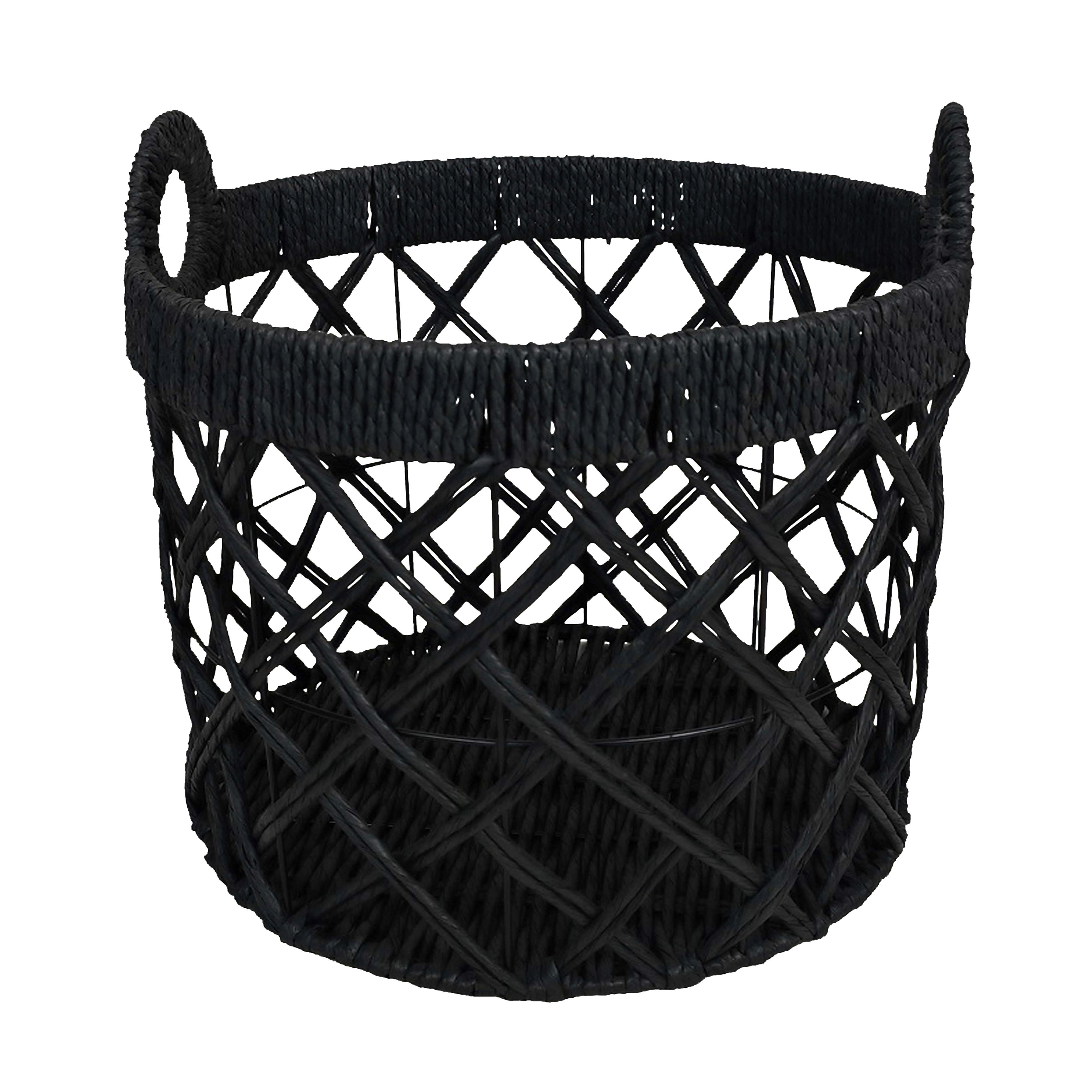 koš CHARLY - černá, Moderní, kov/papír (40/40cm) - Modern Living