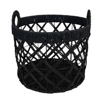 koš CHARLY - černá, Moderní, kov/papír (40/40cm) - Modern Living