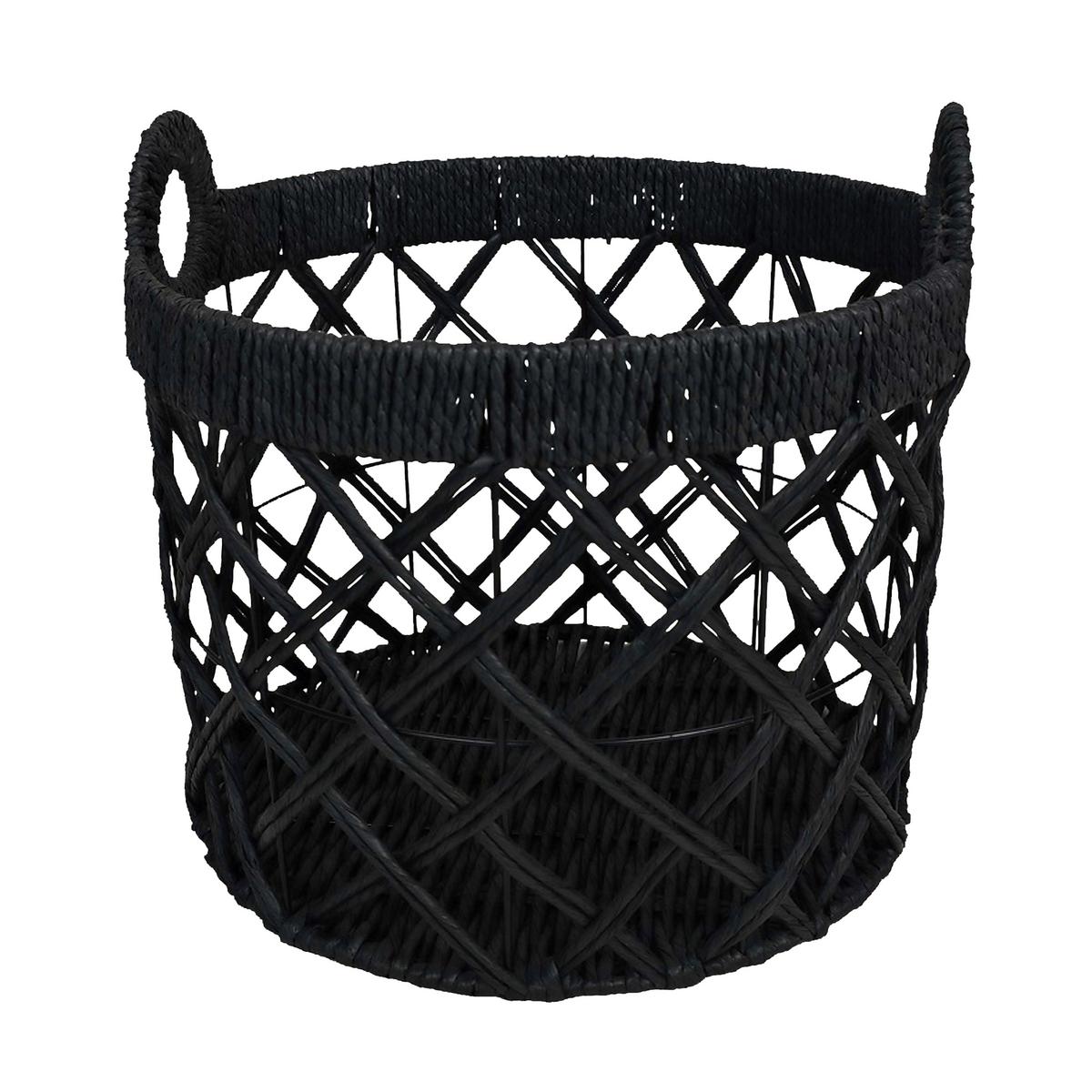 koš CHARLY - černá, Moderní, kov/papír (40/40cm) - Modern Living