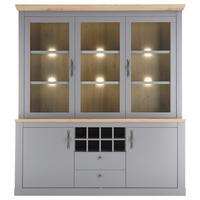 Buffet Chambord Hellgrau/Eiche Dekor B: 183cm - Eichefarben/Hellgrau, Design, Holzwerkstoff (183/206/44cm) - MID.YOU