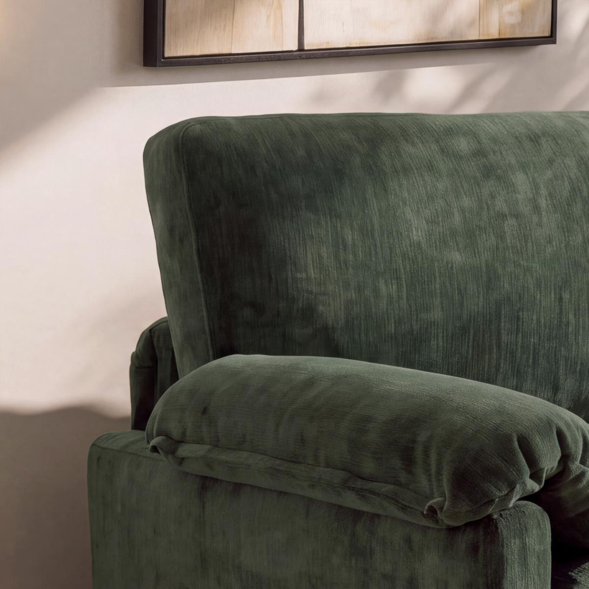 2-dielna súprava ALESSIA, zelená ženilka, max. 360 kg - čierna/zelená, Modern, drevo/textil (188/137cm) - Bessagi Home
