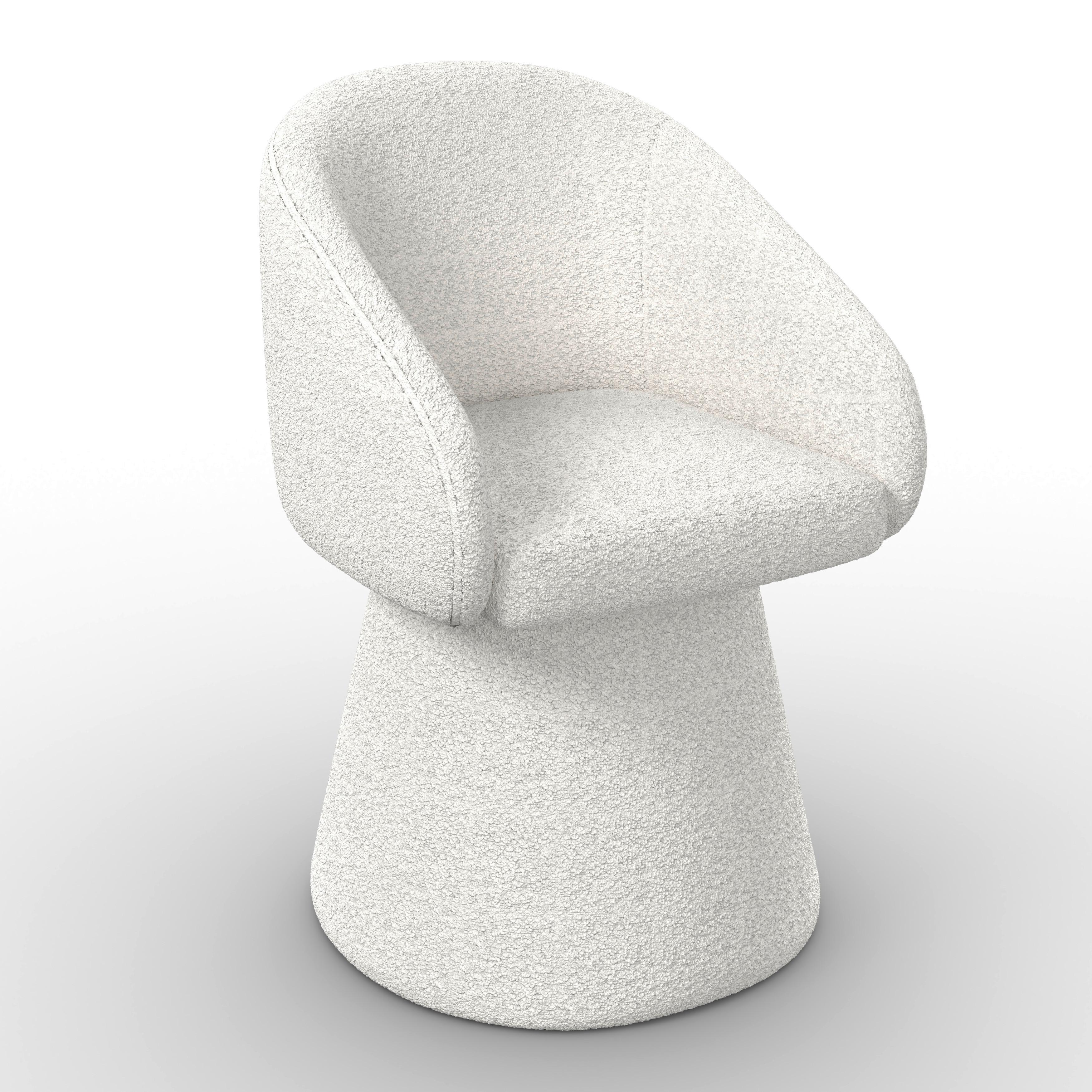 STOLIČKA S PODRÚČKAMI MAIA - biela, Modern, kov/textil (60/84,5/59cm) - Bessagi Home