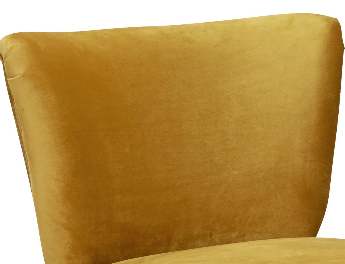 Polsterstuhl Lord Samtbezug Gold, Beine: Massivholz - Goldfarben/Schwarz, Trend, Holzwerkstoff/Textil (65/89/70cm) - MID.YOU