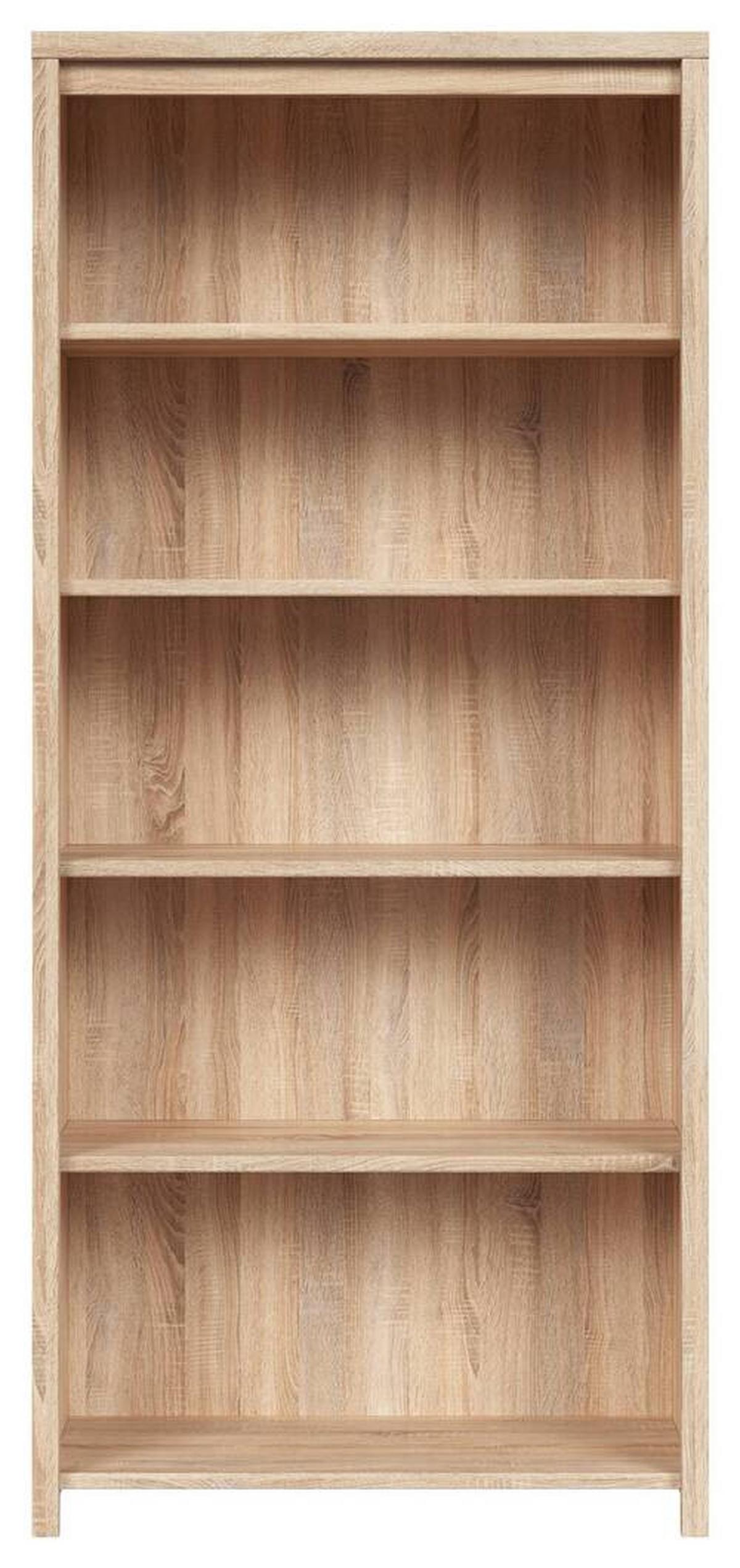 Regal Kaspian Bookshelf - Schwarz/Sonoma Eiche, Design, Holzwerkstoff (90/200,5/40,5cm)