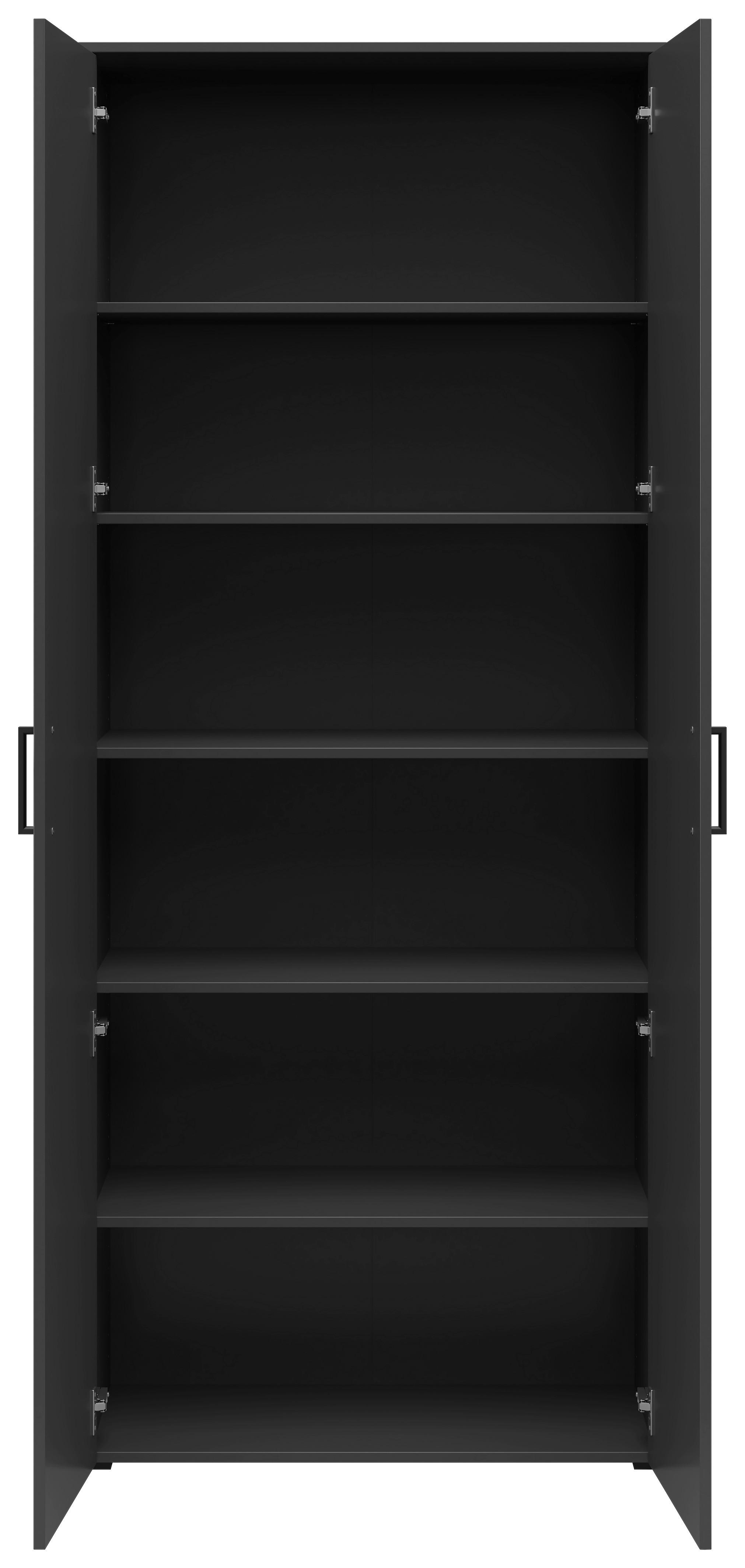 Skriňa CABINET š: 80 cm - čierna/grafitová, Modern, kompozitné drevo/plast (80/195/40cm)