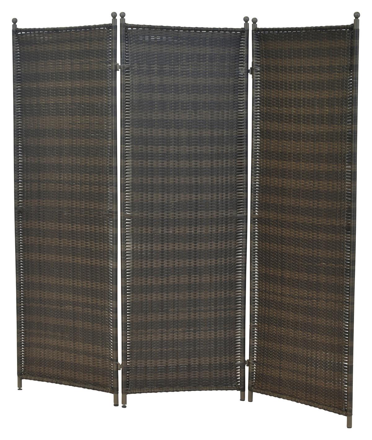 Paravent Paravent - Braun, MODERN, Kunststoff/Metall (183/183cm) - Gardenson