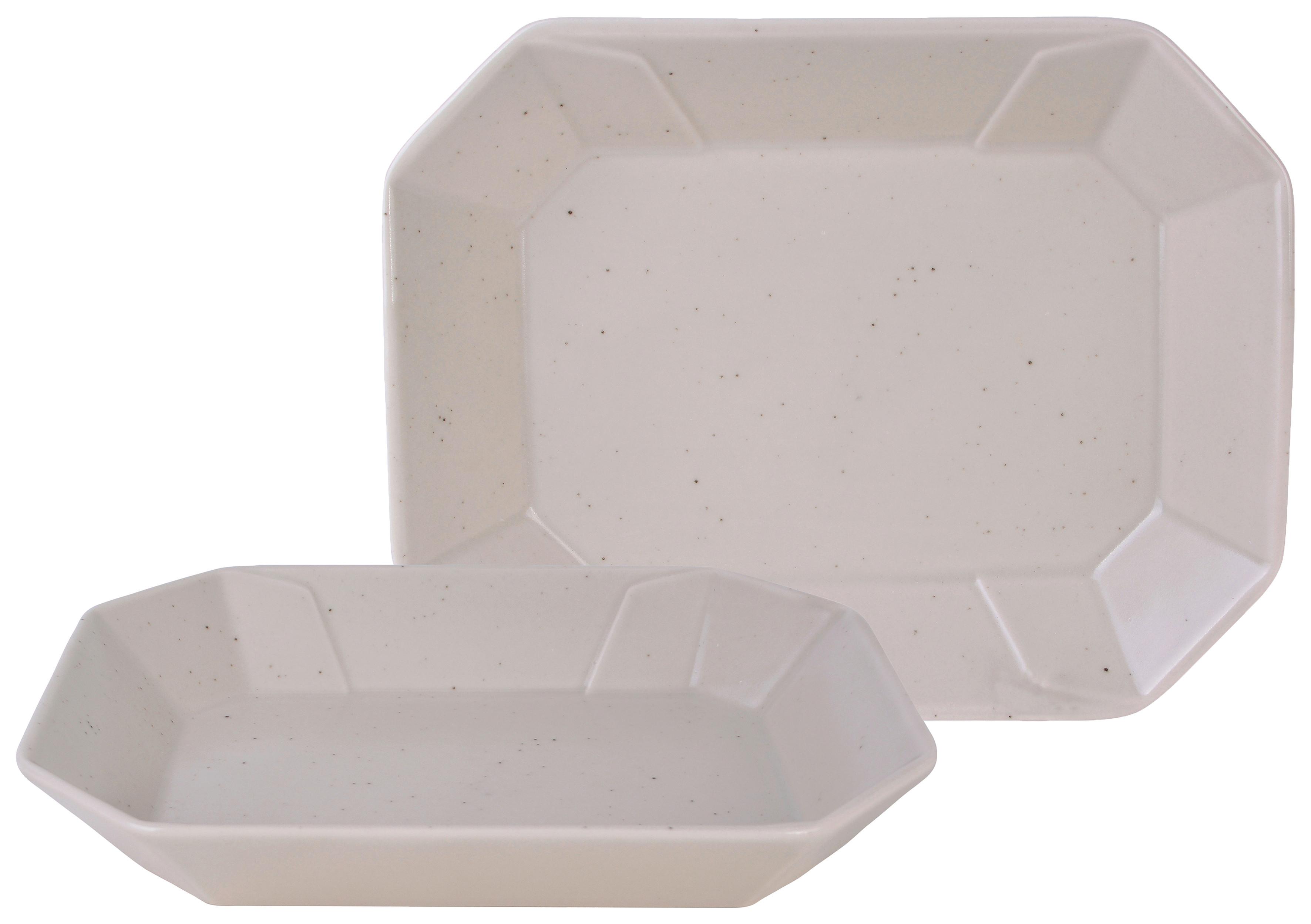 Schüsselset Steinzeug Creme 2-tlg. B/H: 22x17 cm - Creme, Basics, Keramik (22/17cm) - Creatable