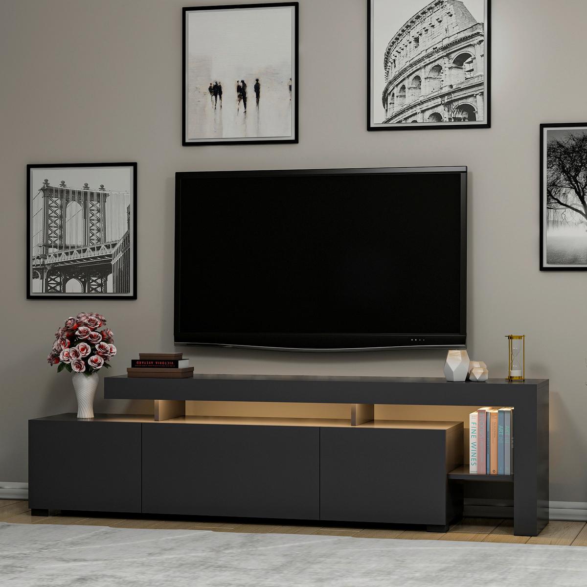 Lowboard Beliz, Anthrazit B: 192 Cm - Anthrazit, Design, Holzwerkstoff (192/53/37cm) - Livetastic