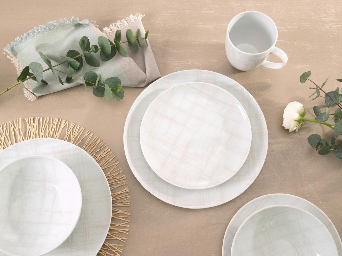 Kombiservice Home Porzellan 4 Personen Geschirr Set - Multicolor/Weiß, Basics, Keramik - Creatable