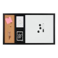 Tabuľa na poznámky Multiple - čierna/biela, Modern, kov/drevo (69/41/2cm) - Premium Living