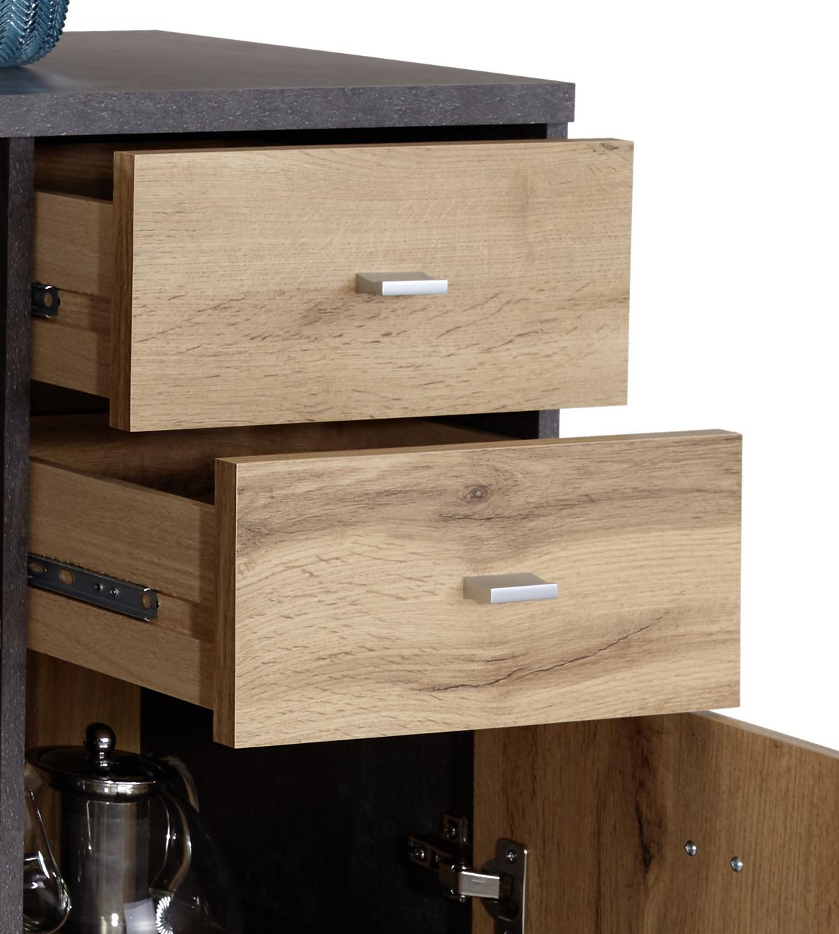 Komód 4-You 74/112 Cm - tölgyfa, Modern, faalapú anyag (74/111,4/34,6cm)