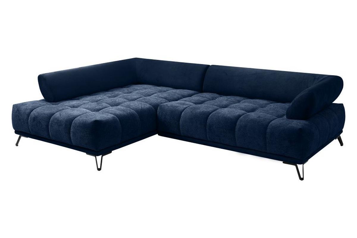 LARGO, levá, tmavě modrá, potřeba šířky dveří 90 cm - černá/tmavě modrá, Moderní, kov/textil (184/262cm)
