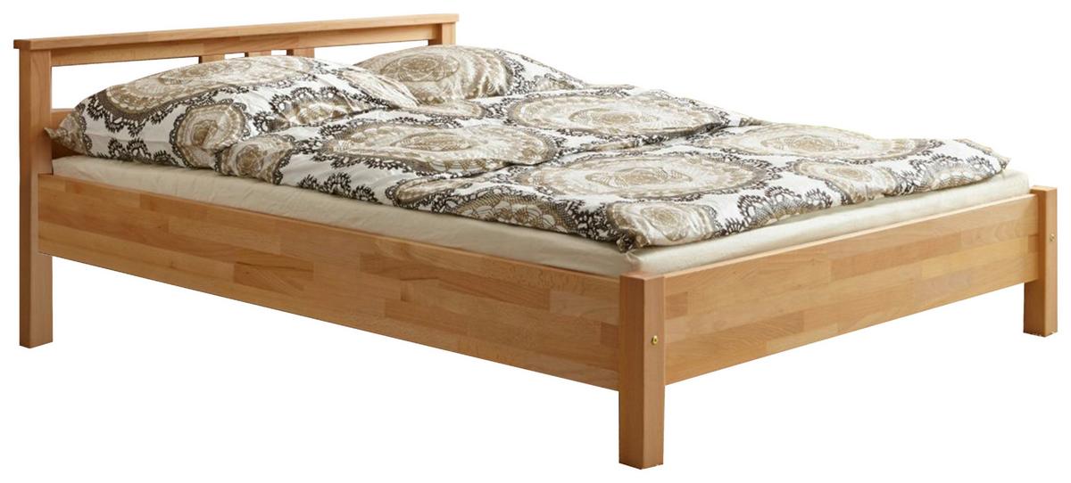 Doppelbett Echtholz Massiv 140x200 Merci, Buche - Buchefarben, KONVENTIONELL, Holz (140/200cm) - MID.YOU