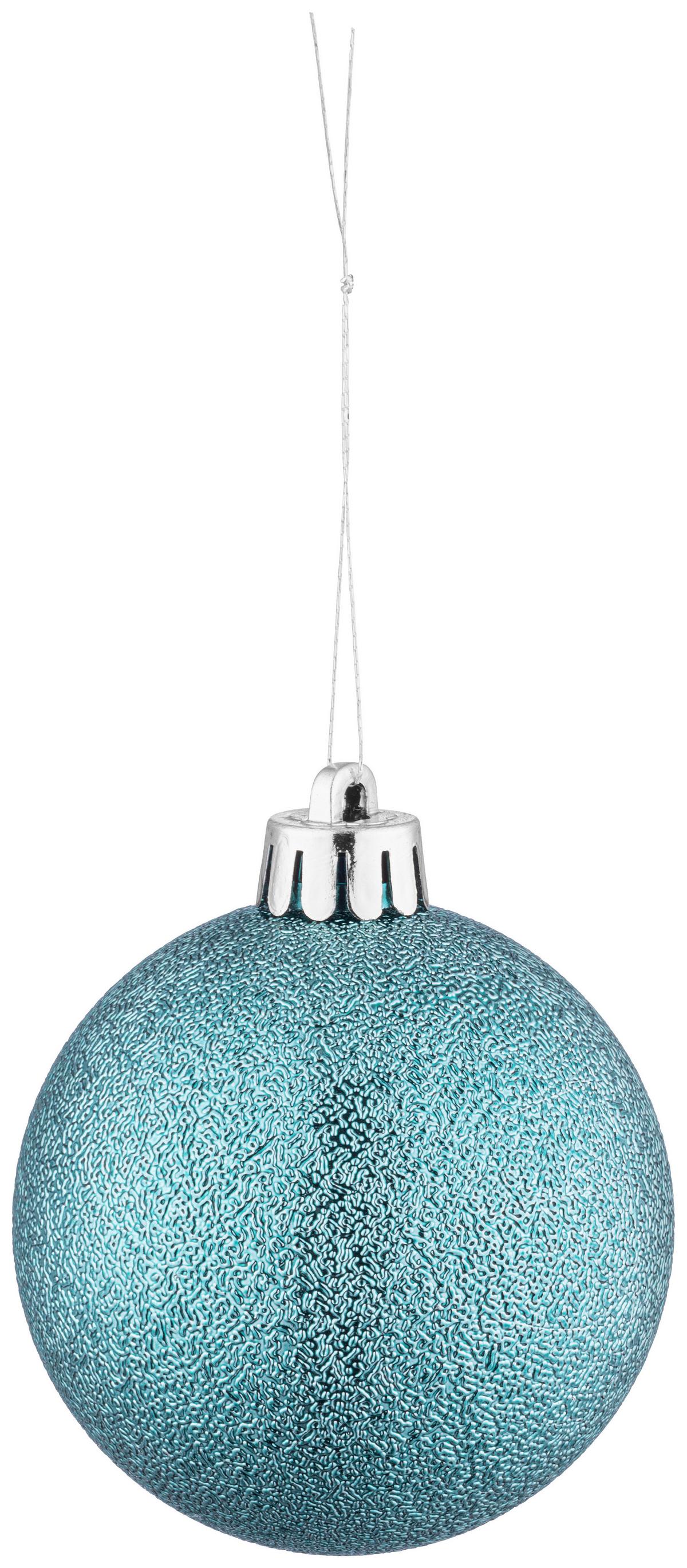 CHRISTBAUMKUGEL-SET Maya, Türkis, 30-teilig - Türkis, KONVENTIONELL, Kunststoff (6cm) - Luca Bessoni