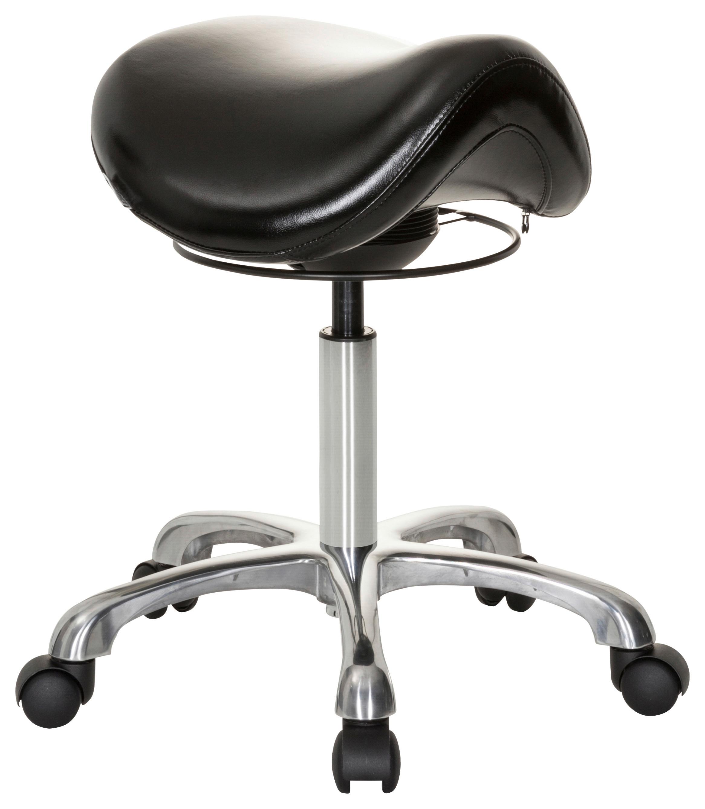Bürohocker Ortho Sit Schwarz Bis 110 Kg - Silberfarben/Schwarz, Basics, Kunststoff/Textil (56/54/56cm) - MID.YOU