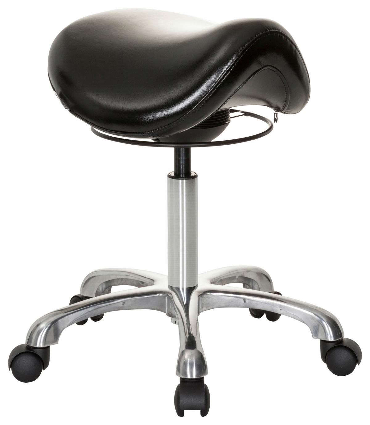Bürohocker Ortho Sit Schwarz Bis 110 Kg - Silberfarben/Schwarz, Basics, Kunststoff/Textil (56/54/56cm) - MID.YOU