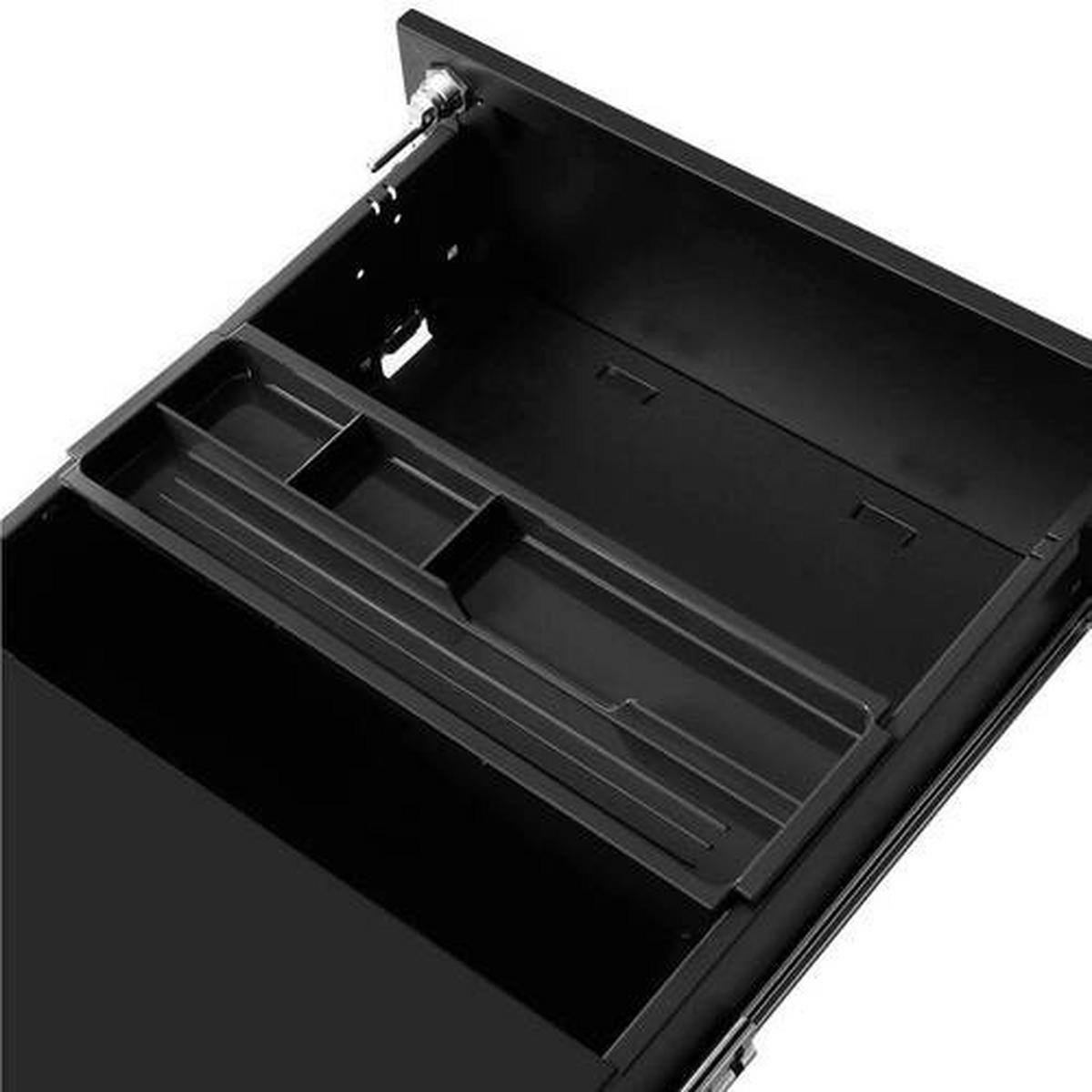 Rollcontainer Metall Schwarz Abschließbar 39x55x45 cm - Schwarz, Basics, Metall (39/55/45cm) - Boxxx