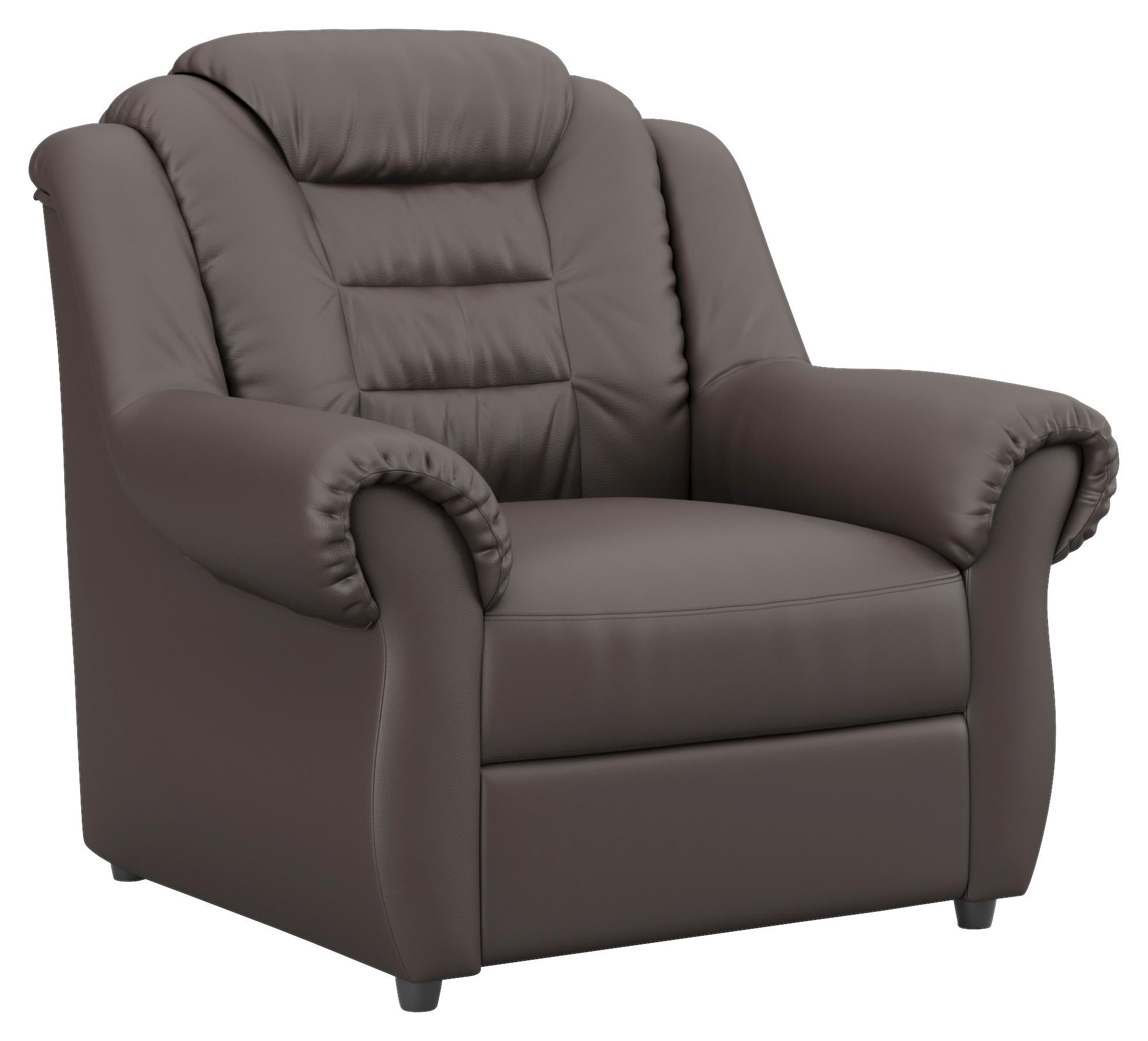 Polstersessel Boston Braun Lederlook - Schwarz/Braun, KONVENTIONELL, Textil (104/102/101cm) - Livetastic