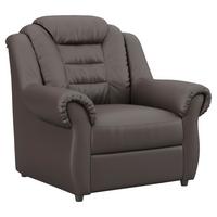 Polstersessel Boston Braun Lederlook - Schwarz/Braun, KONVENTIONELL, Textil (104/102/101cm) - Livetastic