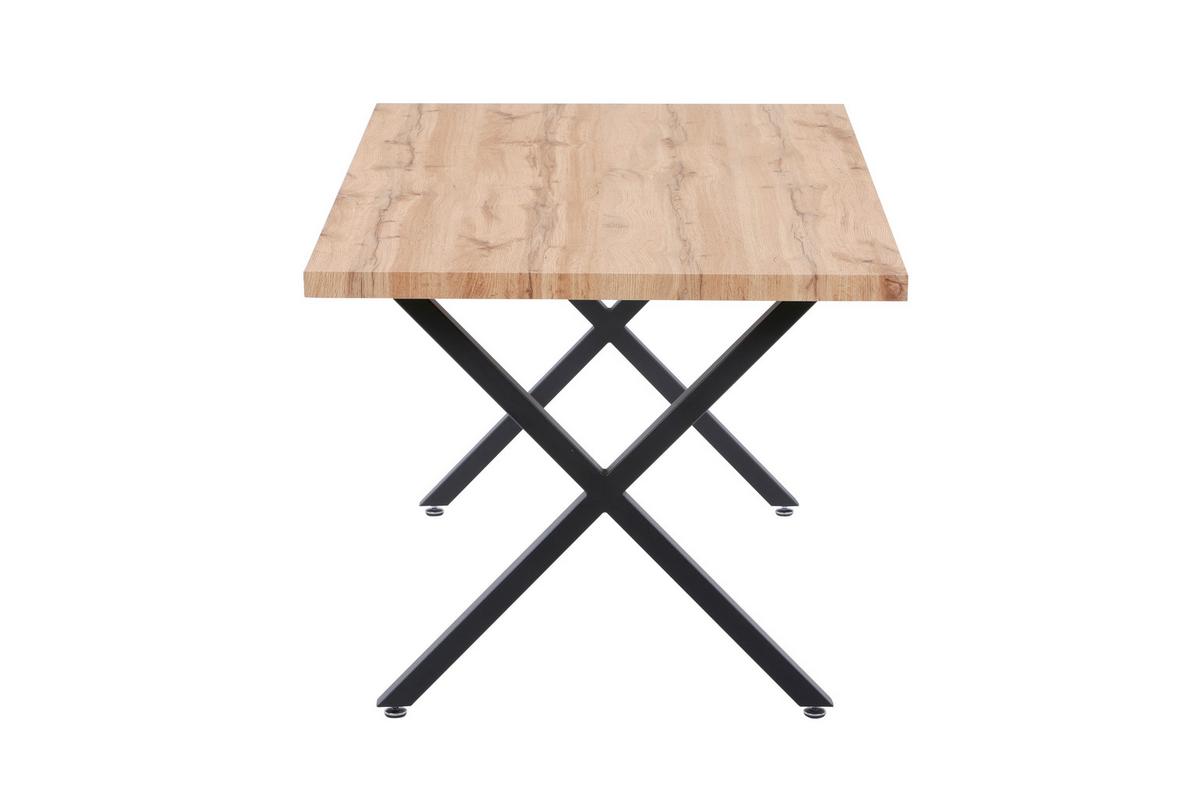 Esstisch Schwarz, Naturfarben L: 160cm - Schwarz/Naturfarben, Design, Holzwerkstoff/Metall (160/90/75cm) - Livetastic