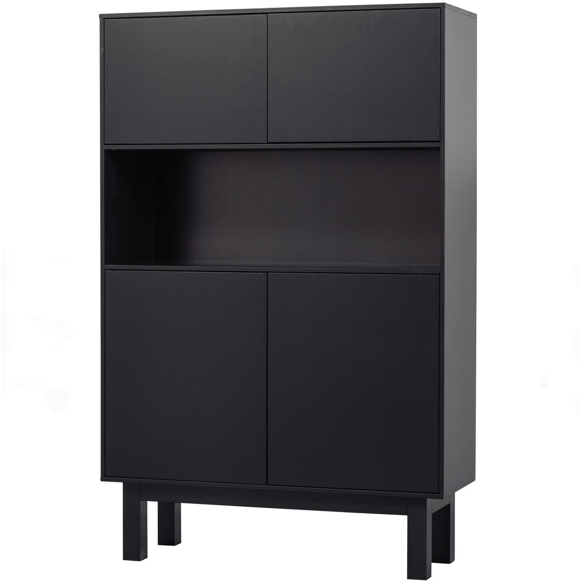 Buffet Finca Schwarz B: 110 cm - Schwarz, Design, Holz (110/170/40cm) - Livetastic