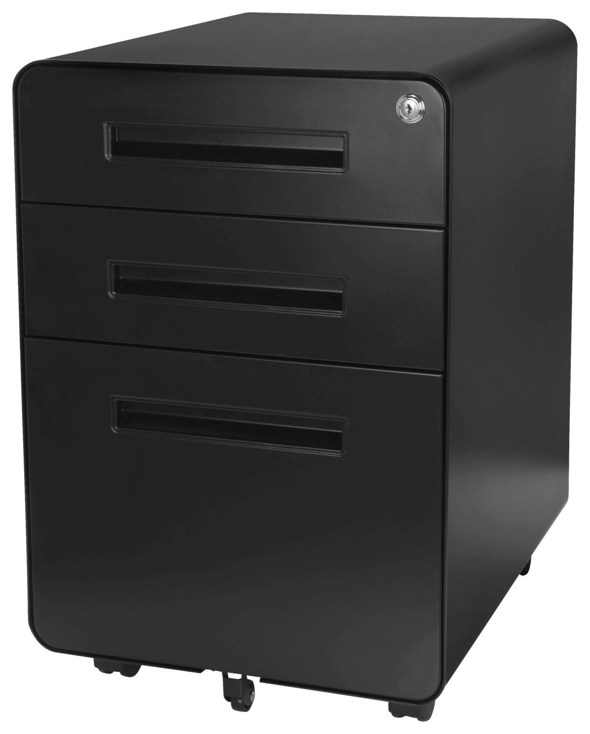 Rollcontainer Color Plus I Schwarz - Schwarz, MODERN, Kunststoff/Metall (40/60/50cm) - MID.YOU