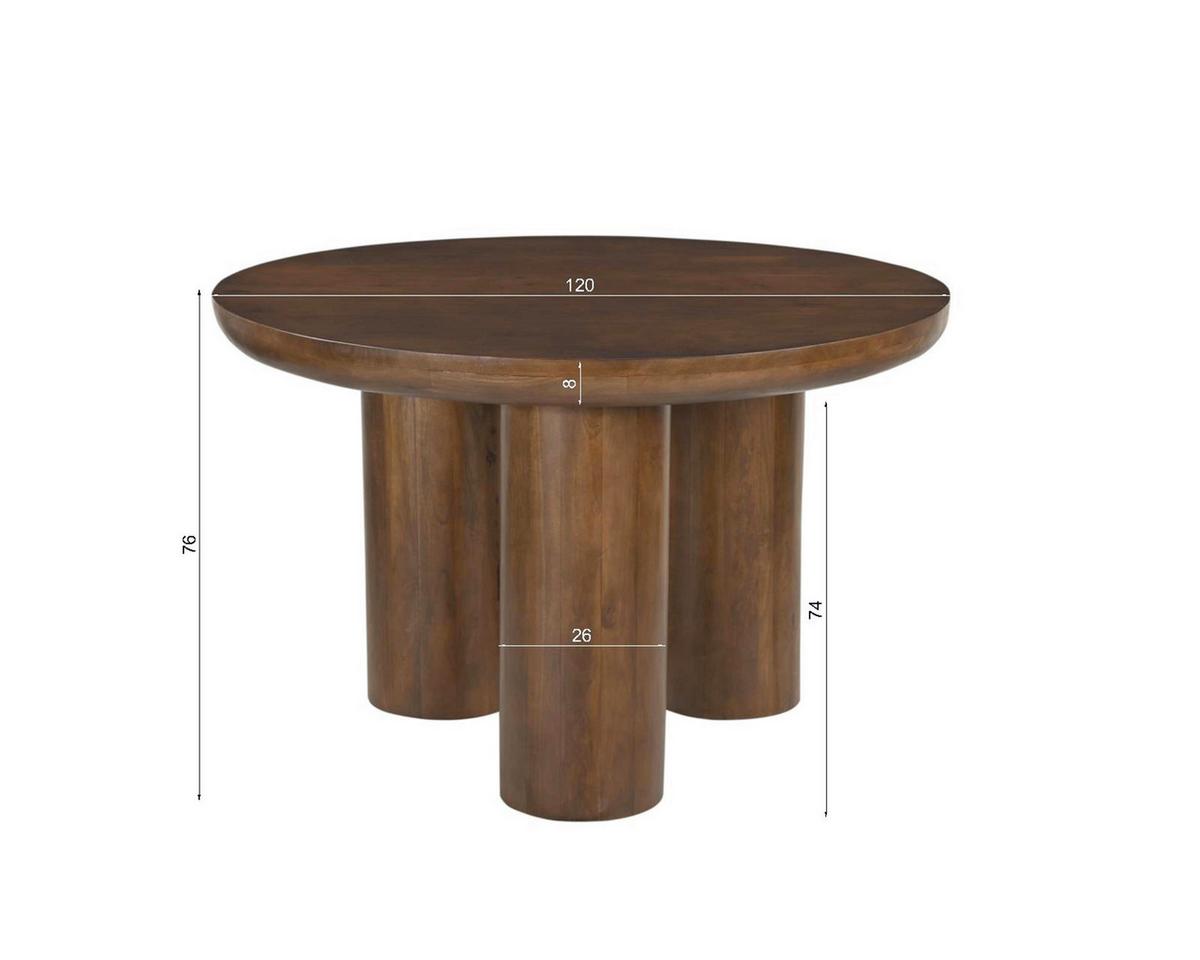 ESSTISCH Braun L: 120cm - Braun, MODERN, Holz (120/120/76cm) - MID.YOU