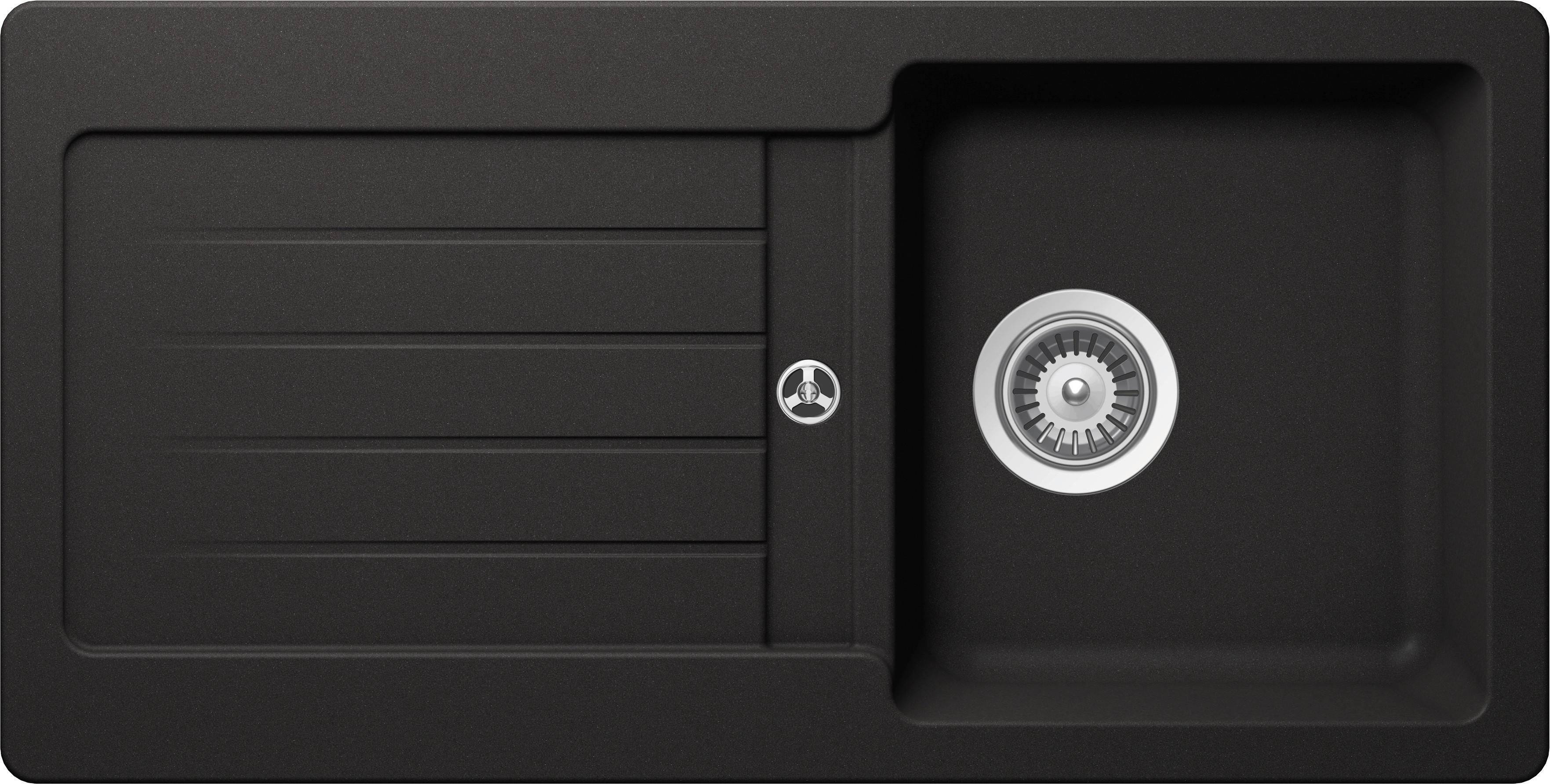 Spüle Atlanta Schwarz 86x20,5 cm - Schwarz, Basics, Stein (86/20,5/43,5cm) - Respekta