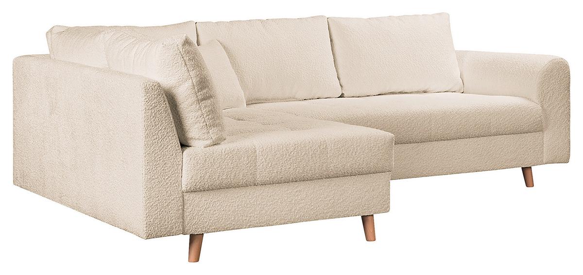 Ecksofa Ariella Weiß S: 161x231 cm - Naturfarben/Weiß, Design, Textil (161/231cm) - Livetastic