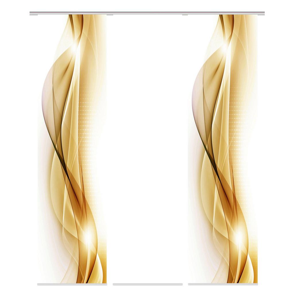Flächenvorhang 3-Tlg. Neblana B: 60 cm, Gold/Weiß