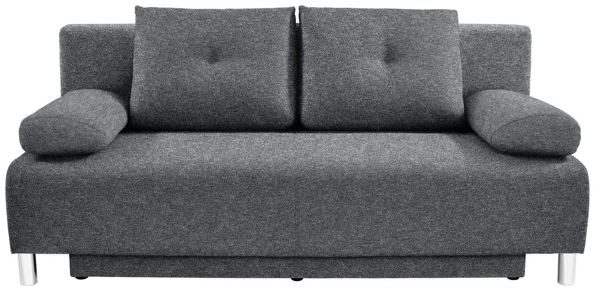 POHOVKA BOXSPRING INES - antracitová/chrómová, Modern, drevo/textil (203/96/102cm) - Luca Bessoni